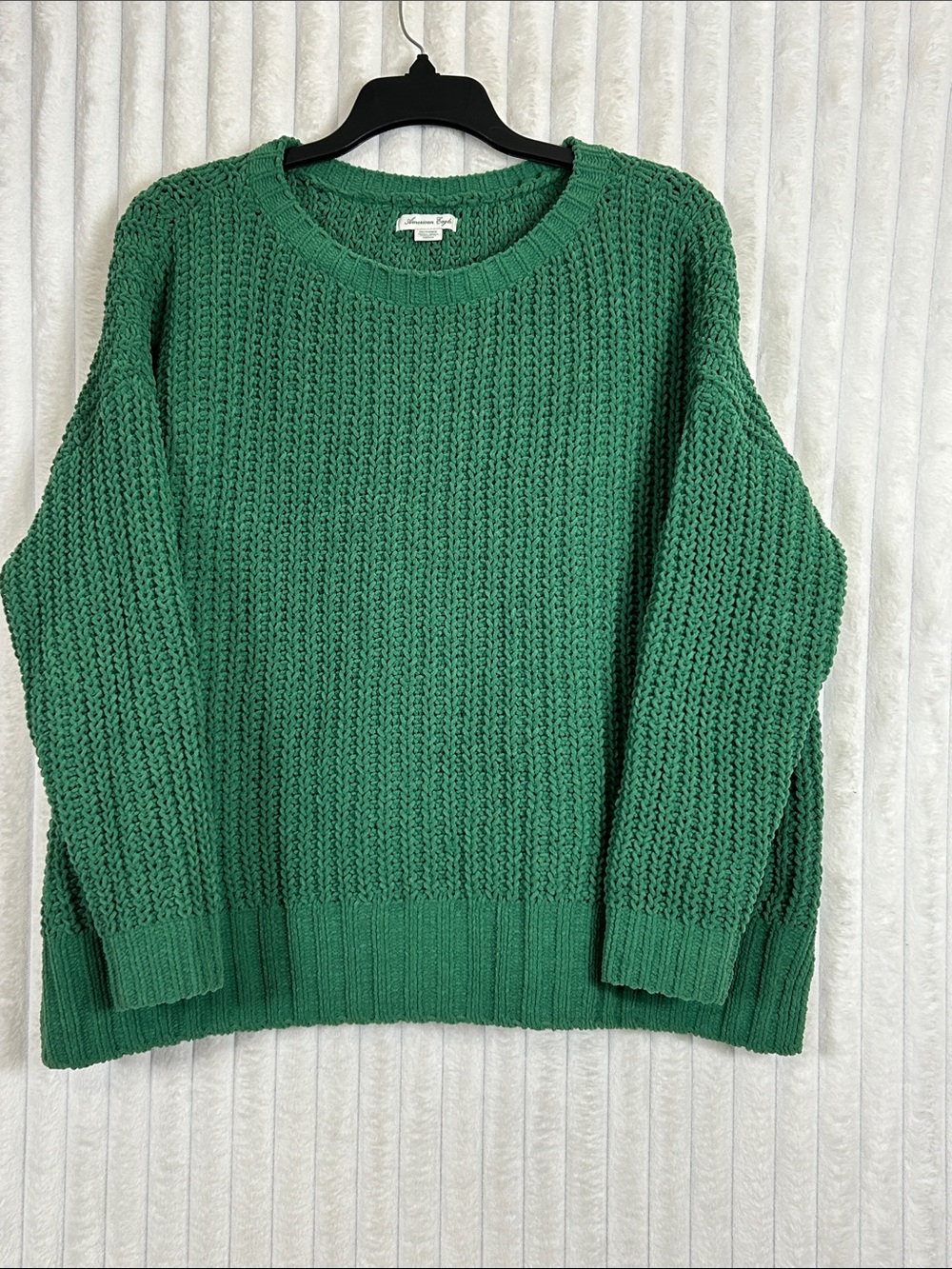 American Eagle Outfitters Green oversized Chunky knit Crewneck Sweater XS